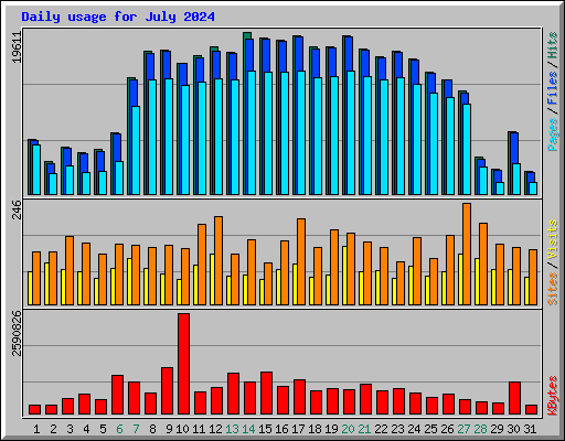 Daily usage for July 2024