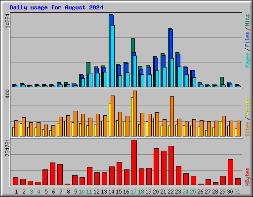 Daily usage for August 2024