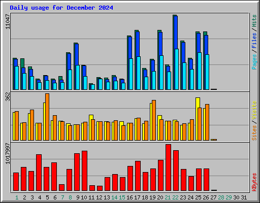 Daily usage for December 2024