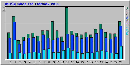 Hourly usage for February 2023