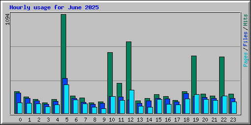 Hourly usage for June 2025